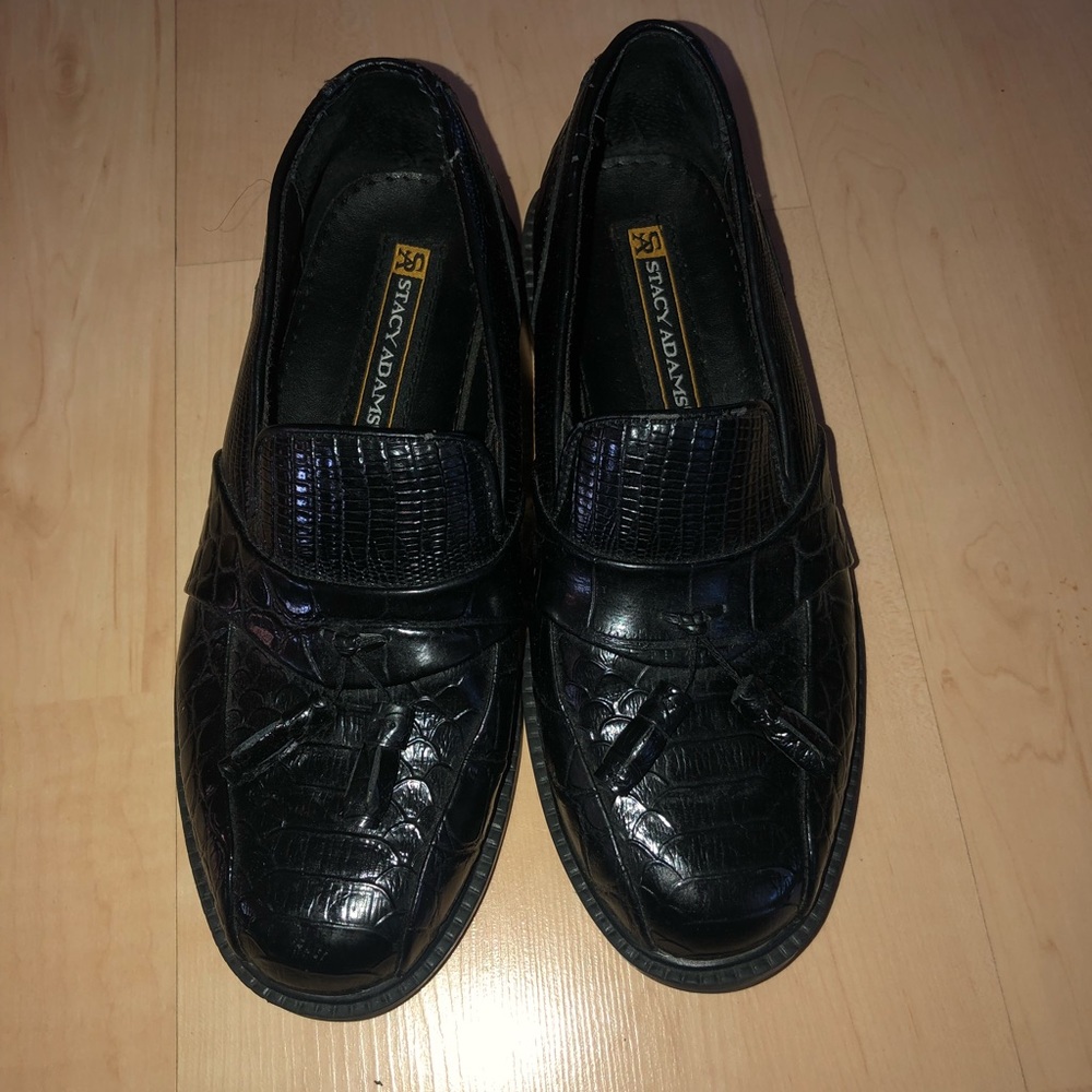 Boys leather Stacy Adams dress shoes 2.5 EUC